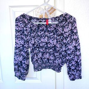 H&M divided flowery off shoulder top